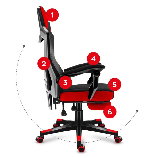 Huzaro AiR Mesch Combat 3.0 Red Gaming Поворотное игровое кресло