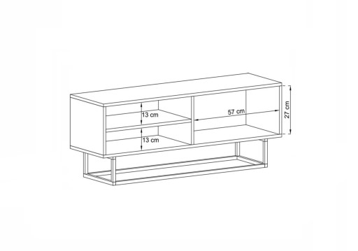 Шкаф Loft RTV, комод RTV, графит МАТ, 120 см, каркас