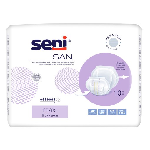 PIELUCHY ANATOMICZNE SENI SAN MAXI 10SZT. CHŁONNE WKŁADY