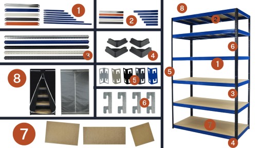 HELIOS металлическая полка для мастерской и склада 90x180x40см 3Px275kg ПОЛЬСКИЙ
