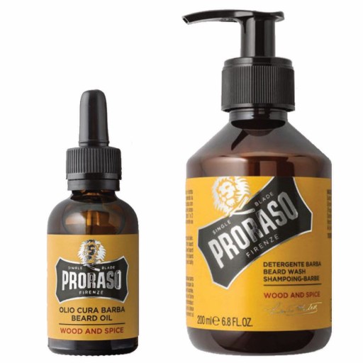 PRORASO НАБОР для бороды Масло и шампунь Wood Spice