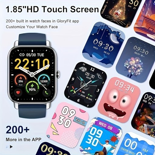 Смарт-часы из сплава с сенсорным экраном 1,85 дюйма и OLED-дисплеем для мужчин и женщин 110