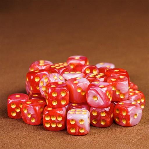 ZESTAW 25 KOSTEK K6 RPG KOŚĆ SZEŚCIOŚCIENNA BEKON Z ORKA 1,6 CM