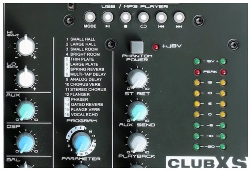 Studiomaster CLUB XS8+ - mikser 4 kanały mikrof. z kompres. USB bluetooth