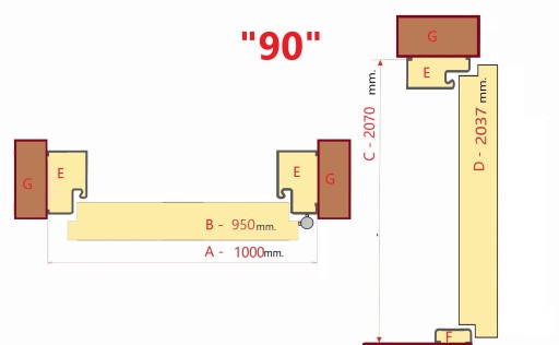 ТОЛЩИНА наружных дверей 68 мм. GI-20 АНТРАЦИТ 90 П