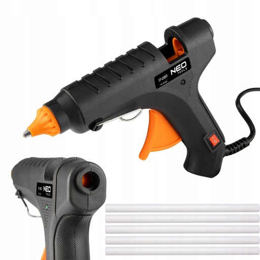 NEO ELEKTRYCZNY PISTOLET DO KLEJU NA GORĄCO 11MM 60W + SZTYFTY KLEJOWE
