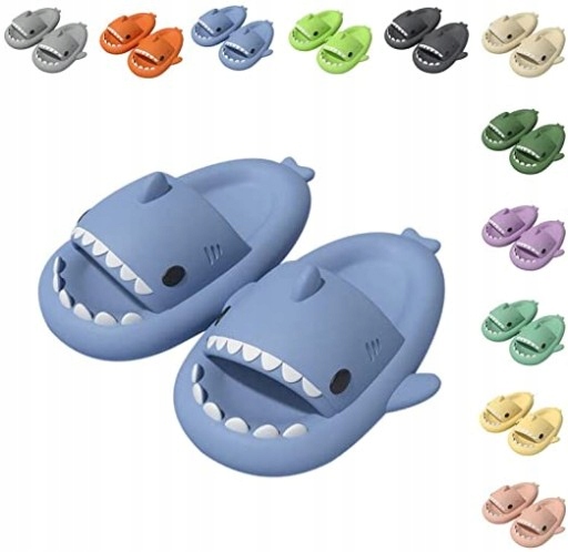 ЗАБАВНЫЕ ПРОТИВСКОЛЬЗЯЩИЕ ШЛЕПАНЦЫ SHARK SHARK ТАПОЧКИ 36-45