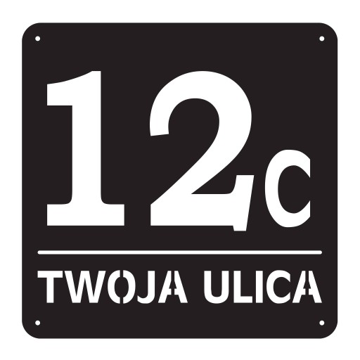 Табличка с номером дома и названием улицы, 40 х 40 см.