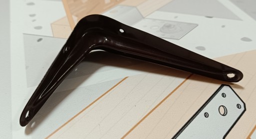 UCHWYT WSPORNIK KĄTOWNIK PODPÓRKA POD PÓŁKĘ PÓŁKI BRĄZOWY BRĄZ 100x75 MM
