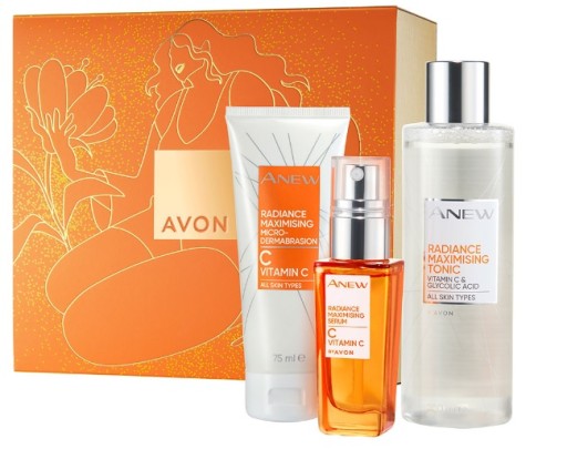 AVON Zestaw upominkowy ANEW witamina C Mikrodermabrazja tonik serum twarzy
