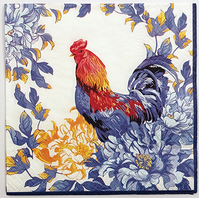 Papierowa SERWETKA Decoupage KOGUT 33x33cm - 1sztuka