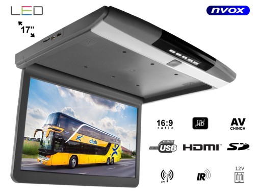 РАСШИРЯЕМЫЙ АВТОМОБИЛЬНЫЙ МОНИТОР 17 ДЮЙМОВ, 12 В, USB AV