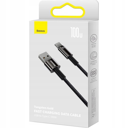 Kabel USB-A do USB-C Baseus 480Mb/s, 100W, przewód
