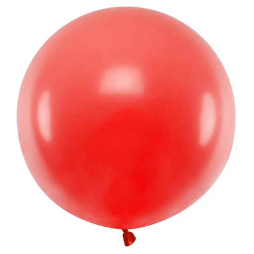 BALON OLBRZYM GIGANT KULA czerwony pastelowy XL 60 cm na urodziny wesele