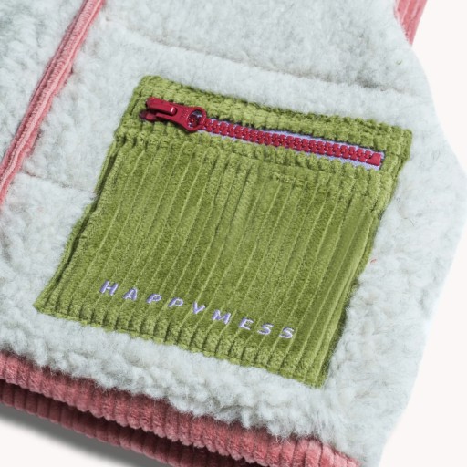 Happymess: двусторонний жилет Merino Pink Blush / 1-2 года