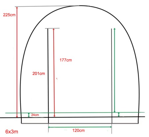 САДОВАЯ ТЕПЛИЧНАЯ ТУННЕЛЬ 18м2 TF07W 6x3м БЕЛАЯ ДВОЙНЫЕ ДВЕРИ