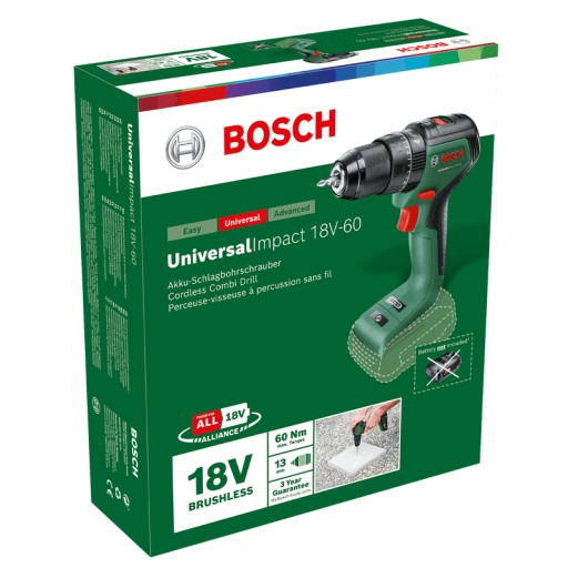УНИВЕРСАЛЬНЫЙ УДАРНЫЙ УДАРНЫЙ шуруповёрт 18V 60Нм BOSCH