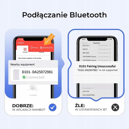 Мини-термопринтер этикеток Niimbot D101 с Bluetooth, 1500 мАч, портативный