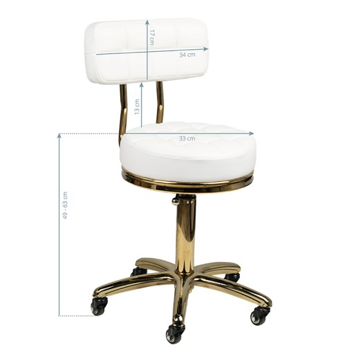 Табурет косметический Gold AM-961, белый