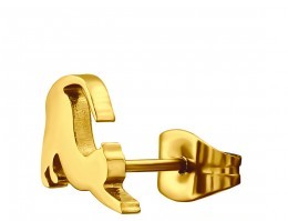 Серьга из стали 316L CAT кошачья спина, золото ART