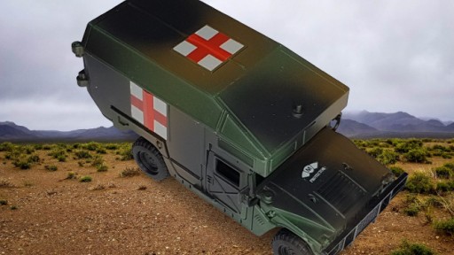 Военный автомобиль Hummer, камуфляж скорой помощи A
