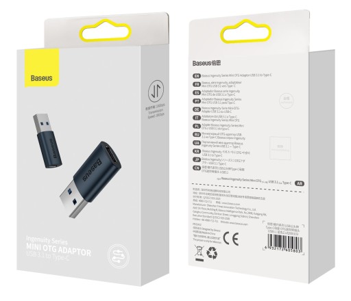 ЛЕГКИЙ ПОРТАТИВНЫЙ АДАПТЕР BASEUS USB A 3.1 USB C OTG PD 10 ГБ/с