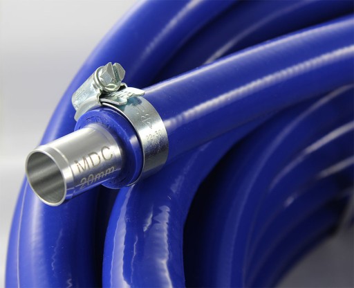 MDC Wąż przewód SILIKONOWY 20mm woda wody podciśnienie Turbo NIEBIESKI