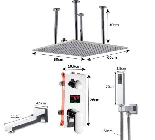 ZESTAW WYŚWIETLACZ DESZCZOWNICA LED 60 CM