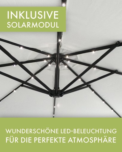PARASOL OGRODOWY LED Ø350 KOLOR KREMOWY