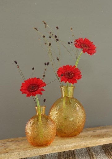 Wazon szklany 12cm w kształcie kuli OCRE ze wzorem