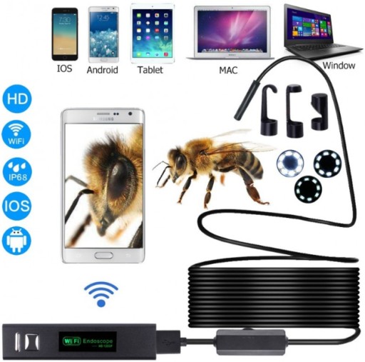 ИНСПЕКЦИОННАЯ КАМЕРА ЭНДОСКОП WIFI iOS ANDROID 5M