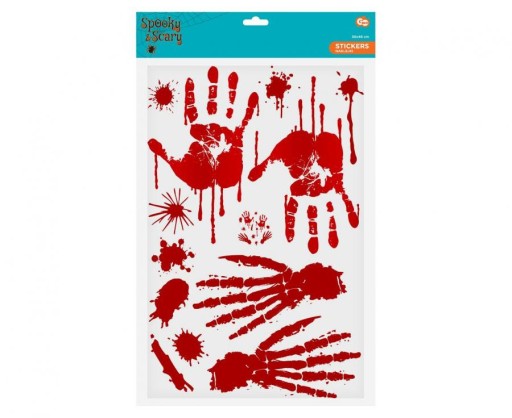 Krwawe ślady plama krwi sztuczna krew naklejki gadżety dekoracje Halloween