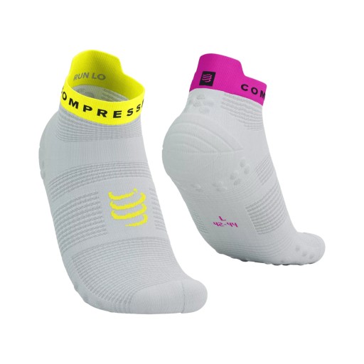 COMPRESSPORT Skarpetki do biegania krótkie White/Yellow/Pink r.45-48