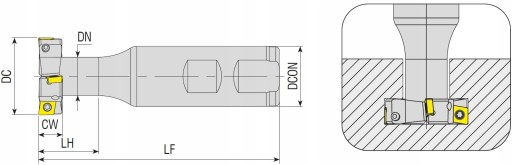 Фреза Т-образная ATSM90 D25x11 CCMT 06 AKKO