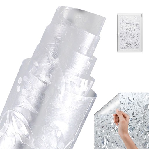 СТАТИЧЕСКИЕ ДЕКОРАТИВНЫЕ ЦВЕТЫ ДЛЯ ОКОН ИЗ ФОЛЬГИ ДЛЯ ОКОН DIY РУЛОН 90X200CM