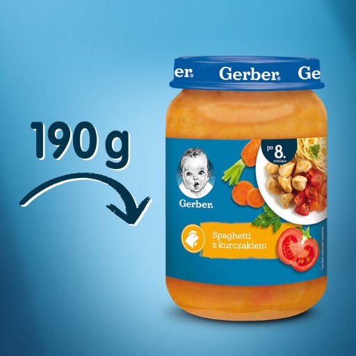 GERBER Спагетти ужин с курицей 6х190г