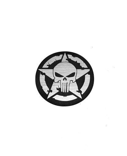 Naklejka Emblemat PUNISHER srebrna 80mm