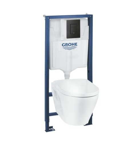 БЕТОННЫЙ УНИТАЗ GROHE SOLIDO С ЧАШОЙ ​​GROHE ЧЕРНОЙ