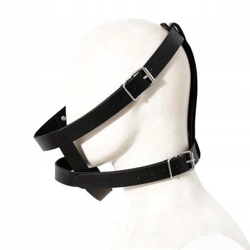 knebel gag bdsm skórzana uprząż wąchanie na buta