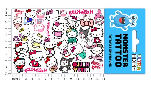 НАБОР НАКЛЕЙКИ + ТАТУ ДЛЯ ДЕТЕЙ ДЕТСКИЙ HELLO KITTY КАЧЕСТВЕННЫЙ