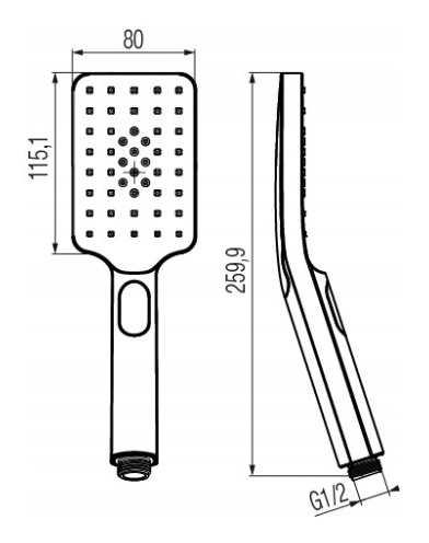 HANSGROHE zestaw podtynkowy czarny mat TERMOSTAT