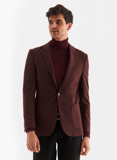 Бордовая мужская куртка Slim Fit PAKO LORENTE 50