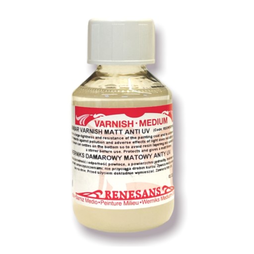 Werniks damarowy matowy anty UV 100ml Renesans