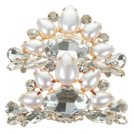 DEKOROWE KLIPSY DO BUTÓW PERŁOWE BLING CRYSTAL FLOWER BUTY ŚLUBNE 2 SZT.