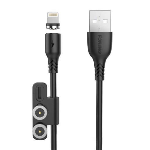 Foneng 3in1 USB для USB-C / Lightning / Lightning / Micro USB 2.4a 1m Магнитный кабель