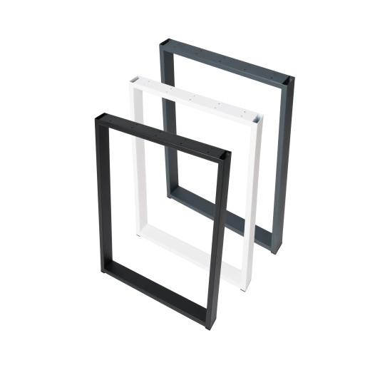 NOGI DO STOŁU METALOWE 80x72 cm PROFIL 6x2 cm CZARNE BIAŁE LOFT INDUSTRIAL