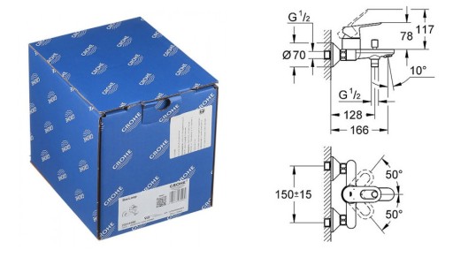 Deszczownica 25 zestaw + bateria wannowa GROHE