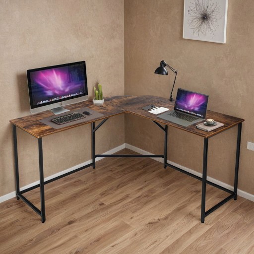 BIURKO NAROŻNE KOMPUTEROWE DUŻE LOFT INDUSTRIALNE RUSTYKALNE METALOWE 150cm