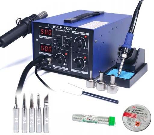 Паяльная станция WEP 852D+ + НАКОНЕЧНИКИ ДЛЯ ОЛОВНОЙ ПАСТЫ