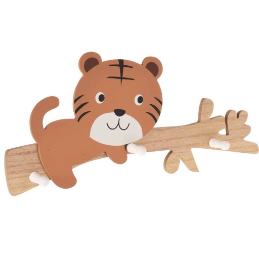 Детская ВЕШАЛКА с 3 крючками Tiger НАСТЕННАЯ Крючок из МДФ для курток